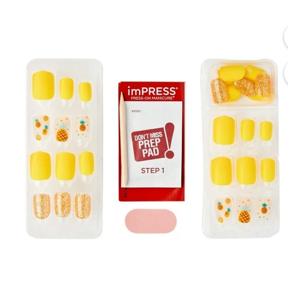 imPRESS Press-On Nails ~ Sun Daze NEW In Box Pineapple Summer Vacation - Picture 11 of 11